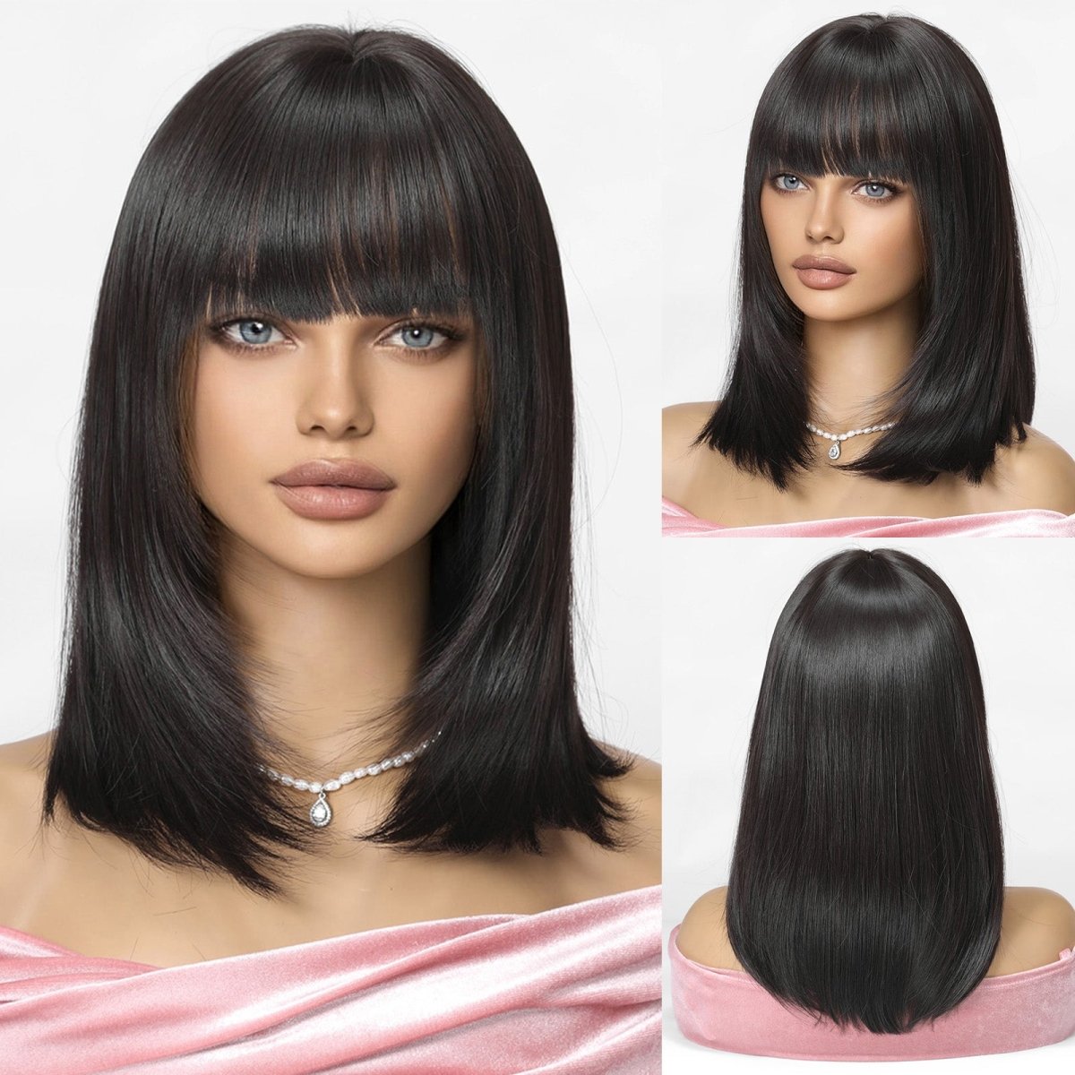 Black Mid - Length Wig - MARKETPLACE - Milk &amp; Honey Wigs