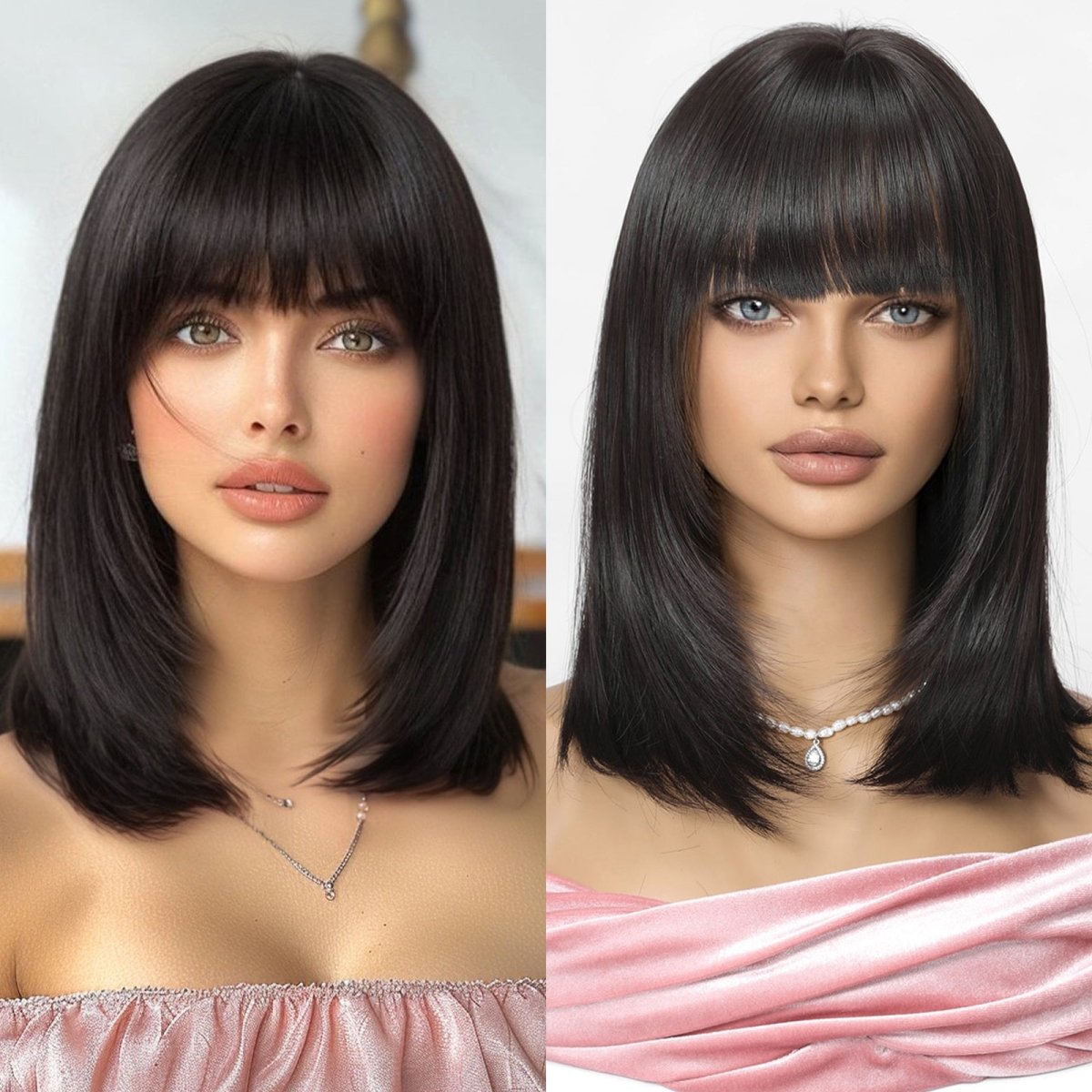 Black Mid - Length Wig - MARKETPLACE - Milk &amp; Honey Wigs