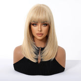 Blonde Straight with Full Fringe Wig - MARKETPLACE - Milk & Honey Wigs