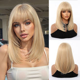 Blonde Straight with Full Fringe Wig - MARKETPLACE - Milk & Honey Wigs