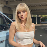 Blonde Straight with Full Fringe Wig - MARKETPLACE - Milk & Honey Wigs