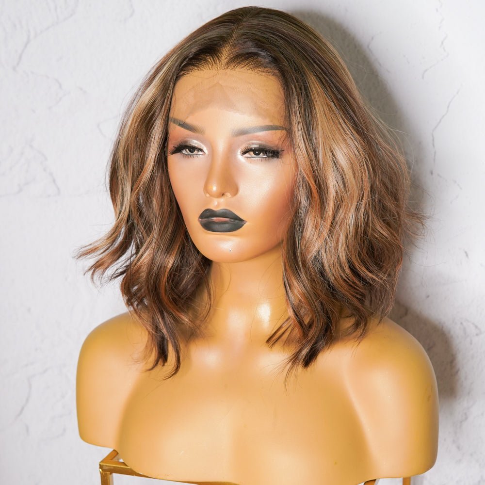 BOBBY Ombre Brown Lace Front Wig - Milk &amp; Honey Wigs