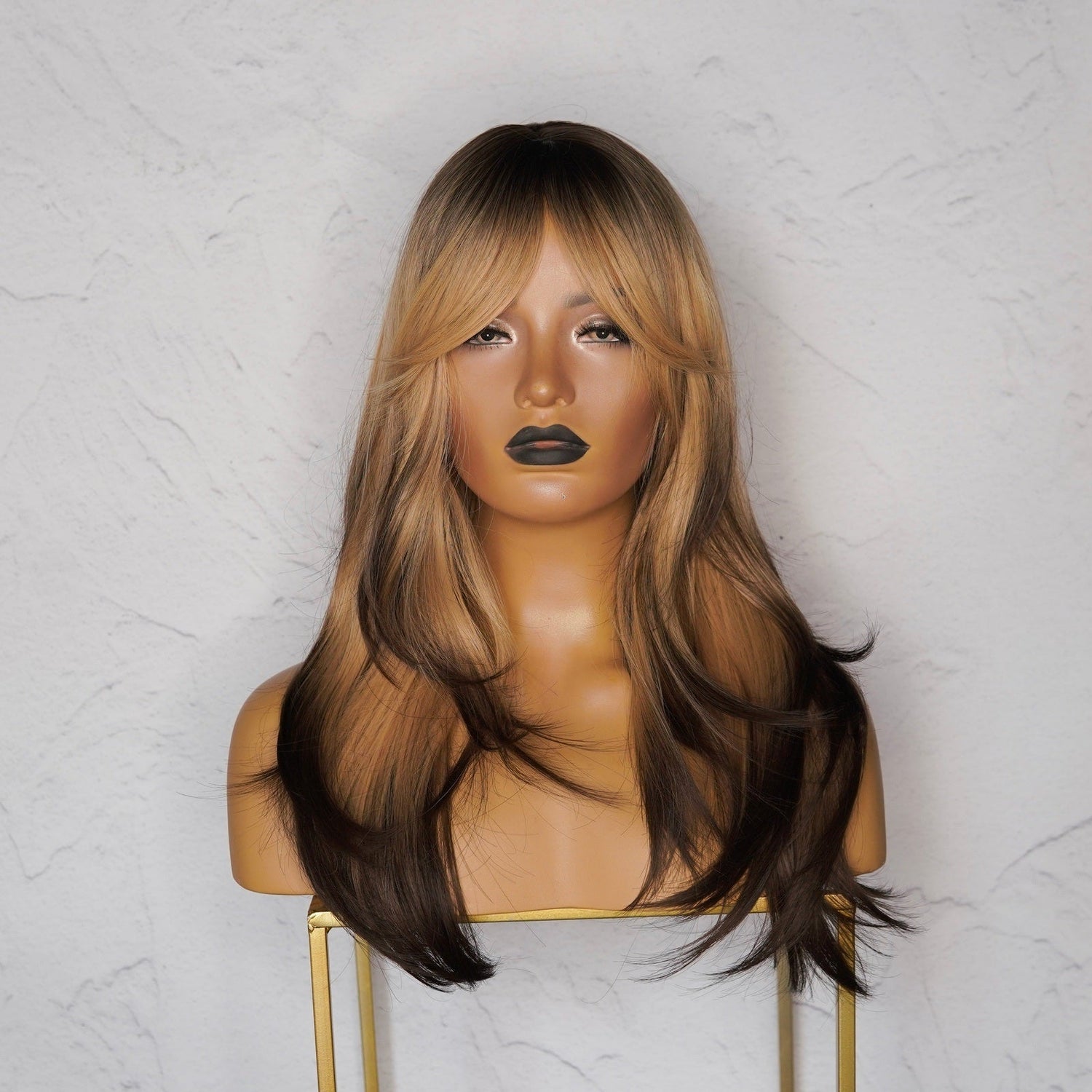 BROOKLYN Ombre Blonde Fringe Wig - Milk &amp; Honey Wigs