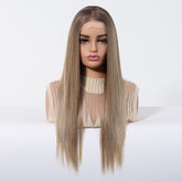Brown Root Straight 13x6 Lace Front Wig - MARKETPLACE - Milk & Honey Wigs