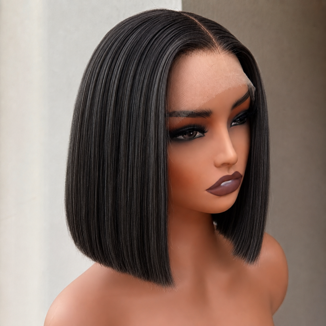 NICOLE 10 INCH BOB - Natural Black - Human Hair Wig