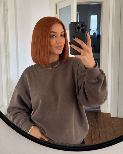 ERIKA ginger human hair lace front bob wig | Milk &amp; Honey Wigs