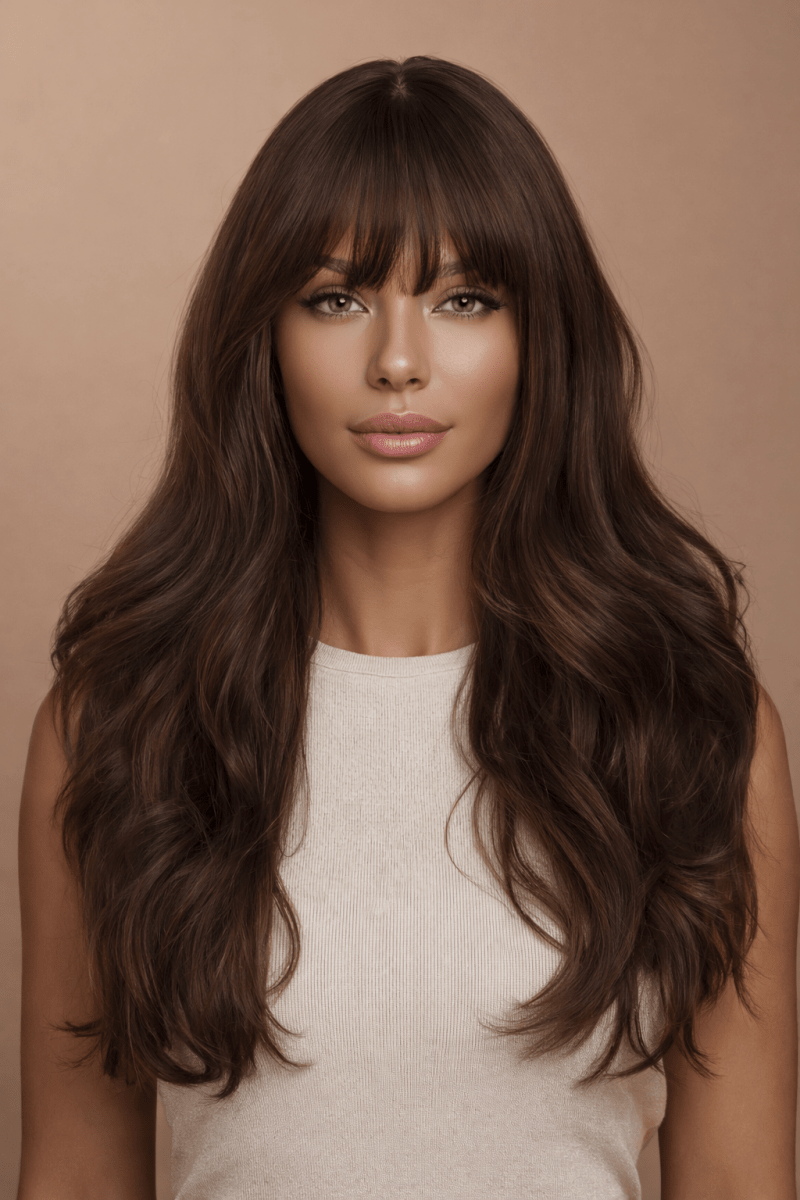 CAPRI - Dark Brown - Fringe Wig - Milk &amp; Honey Wigs