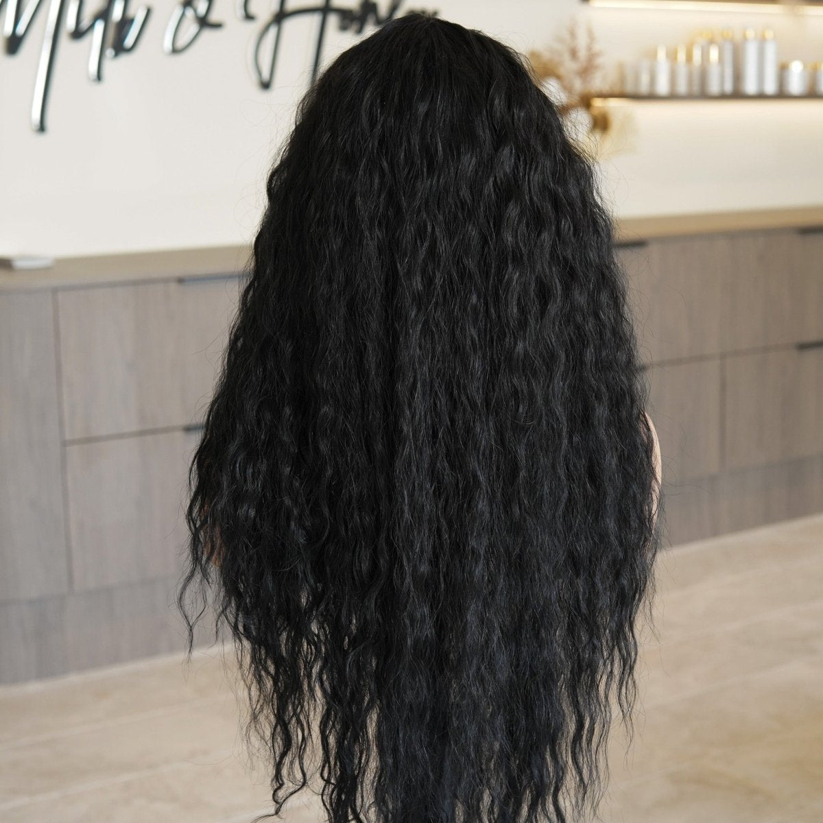 CARLY Natural Black Curl Lace Front Wig - Milk &amp; Honey Wigs