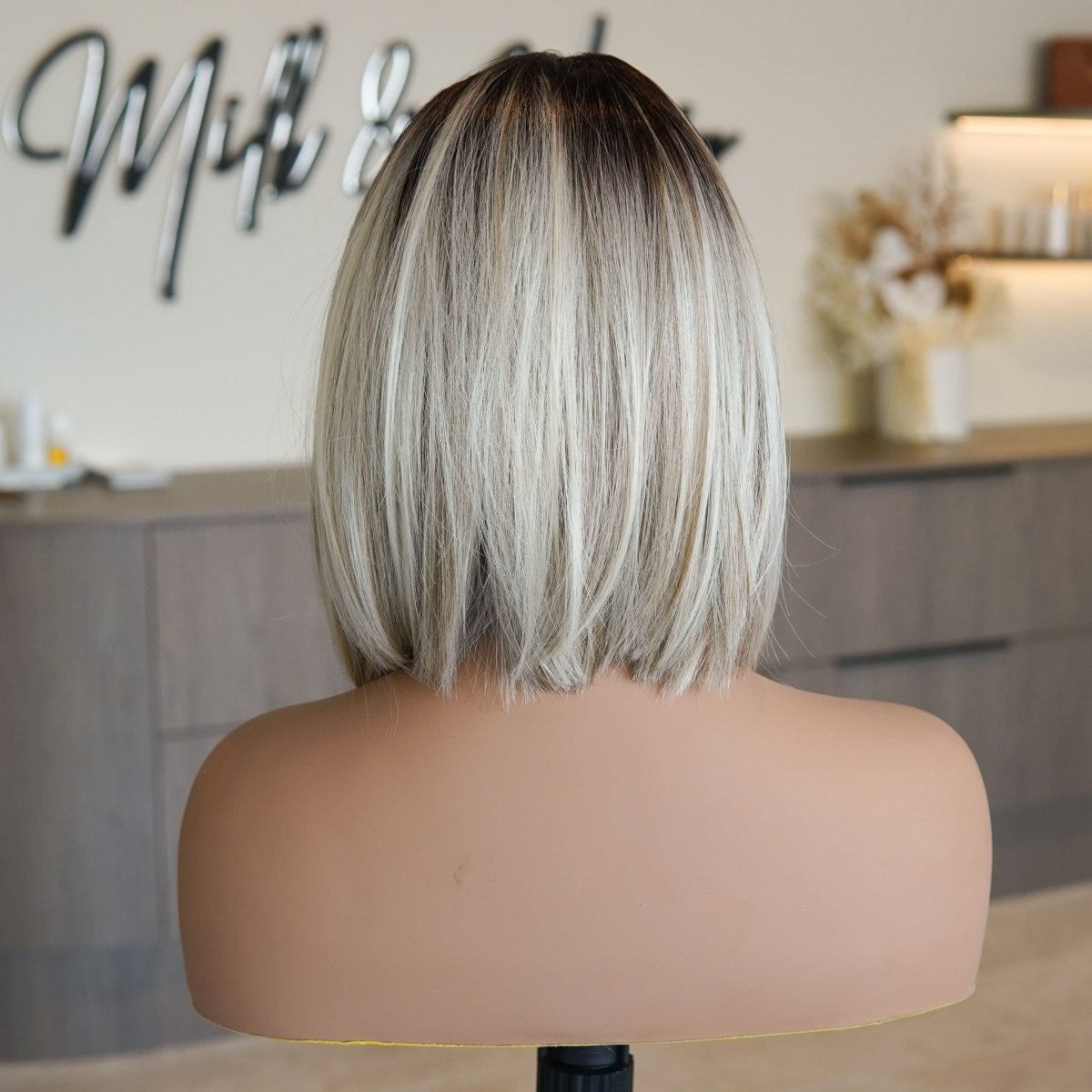 CARMEN Platinum Blonde Bob Lace Front Wig - Milk & Honey Wigs