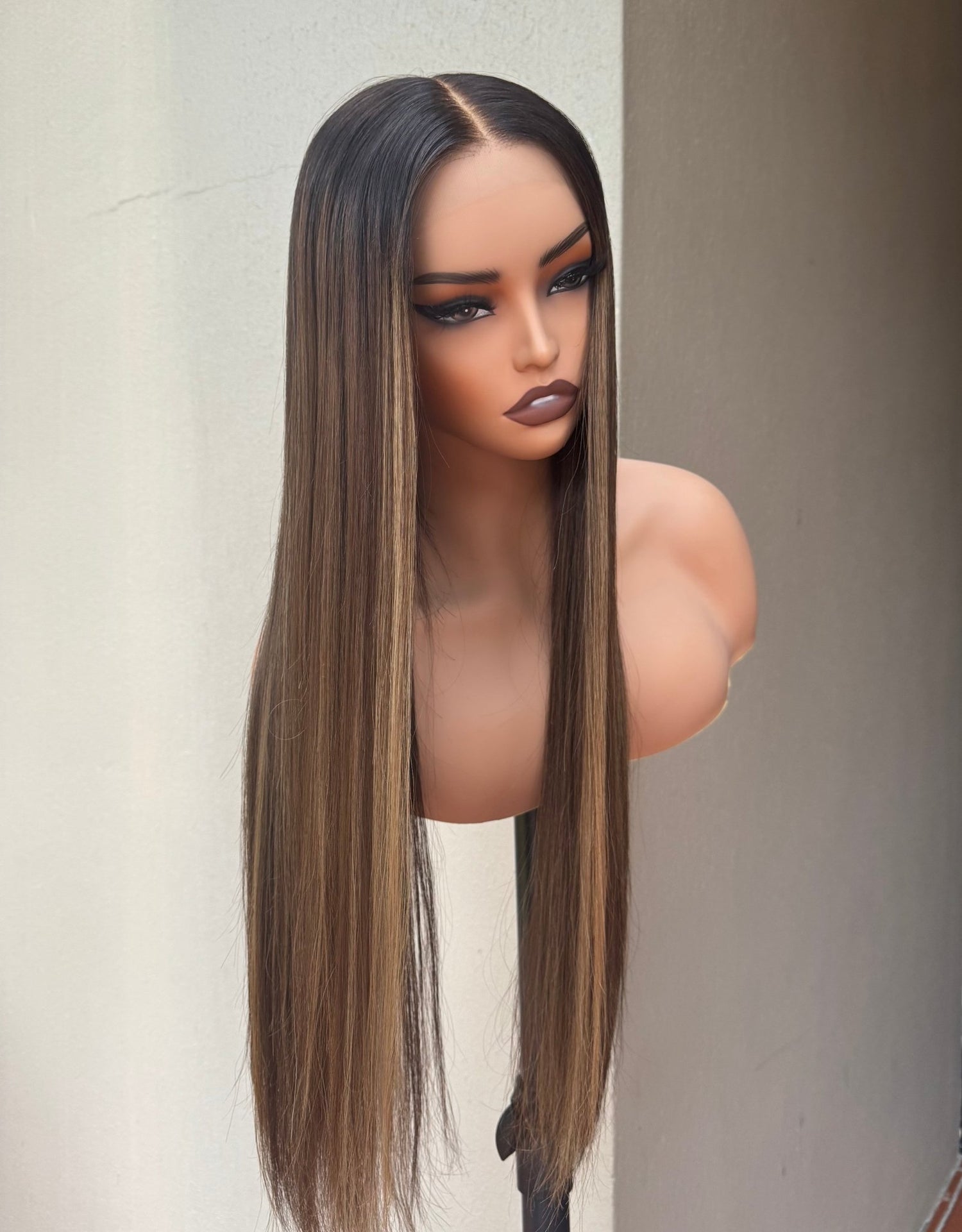 CARTER Lived In Brunette Human Hair Lace Front Wig ** READY TO SHIP ** - Milk &amp; Honey Wigs