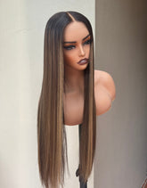CARTER Lived In Brunette Human Hair Lace Front Wig ** READY TO SHIP ** - Milk & Honey Wigs