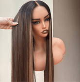 CARTER Lived In Brunette Human Hair Lace Front Wig ** READY TO SHIP ** - Milk & Honey Wigs