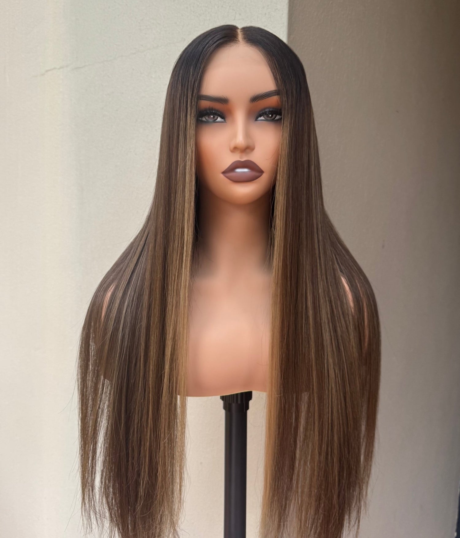 CARTER Lived In Brunette Human Hair Lace Front Wig ** READY TO SHIP ** - Milk &amp; Honey Wigs