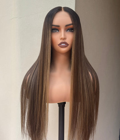 CARTER lived in brunette human hair lace front wig | Milk &amp; Honey Wigs