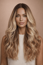 CELESTE - Caramel Ombre Blonde - Lace Front Wig - Milk & Honey Wigs