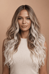 CELESTE - Ombre White Blonde - Lace Front Wig - Milk & Honey Wigs