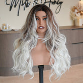 CELESTE Ombre White Blonde Lace Front Wig - Milk & Honey Wigs