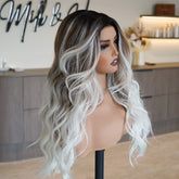 CELESTE Ombre White Blonde Lace Front Wig - Milk & Honey Wigs