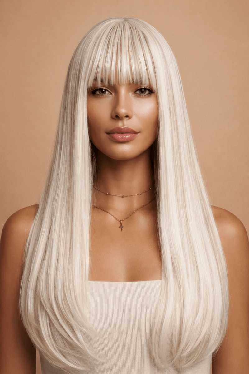 CHASE - White Blonde - Fringe Wig - Milk &amp; Honey Wigs