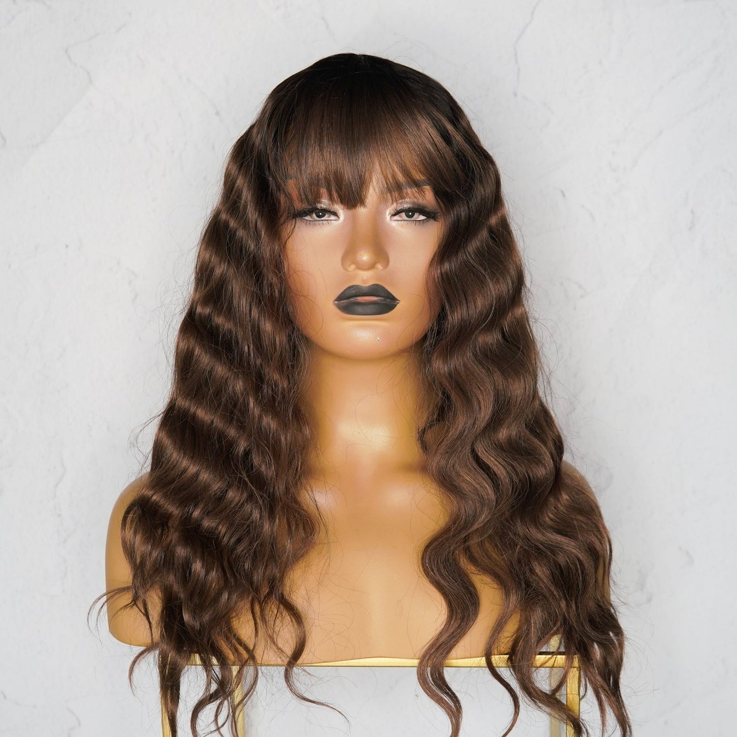 CHELSEA Dark Chocolate Brown Fringe Wig - Milk &amp; Honey Wigs