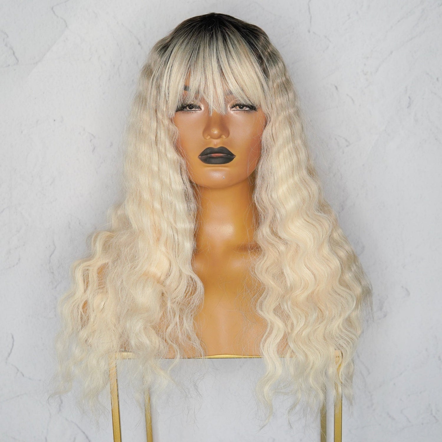 CHELSEA Ombre Platinum Fringe Wig - Milk &amp; Honey Wigs