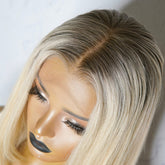 CHERI Ash Blonde Root Human Hair Lace Front Wig ** READY TO SHIP ** - Milk & Honey Wigs