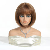 Chestnut Brown Bob with Fringe Wig - MARKETPLACE - Milk & Honey Wigs