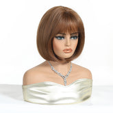 Chestnut Brown Bob with Fringe Wig - MARKETPLACE - Milk & Honey Wigs