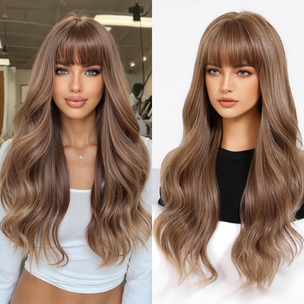 Chestnut Brown Long Wavy Wig - MARKETPLACE - Milk &amp; Honey Wigs