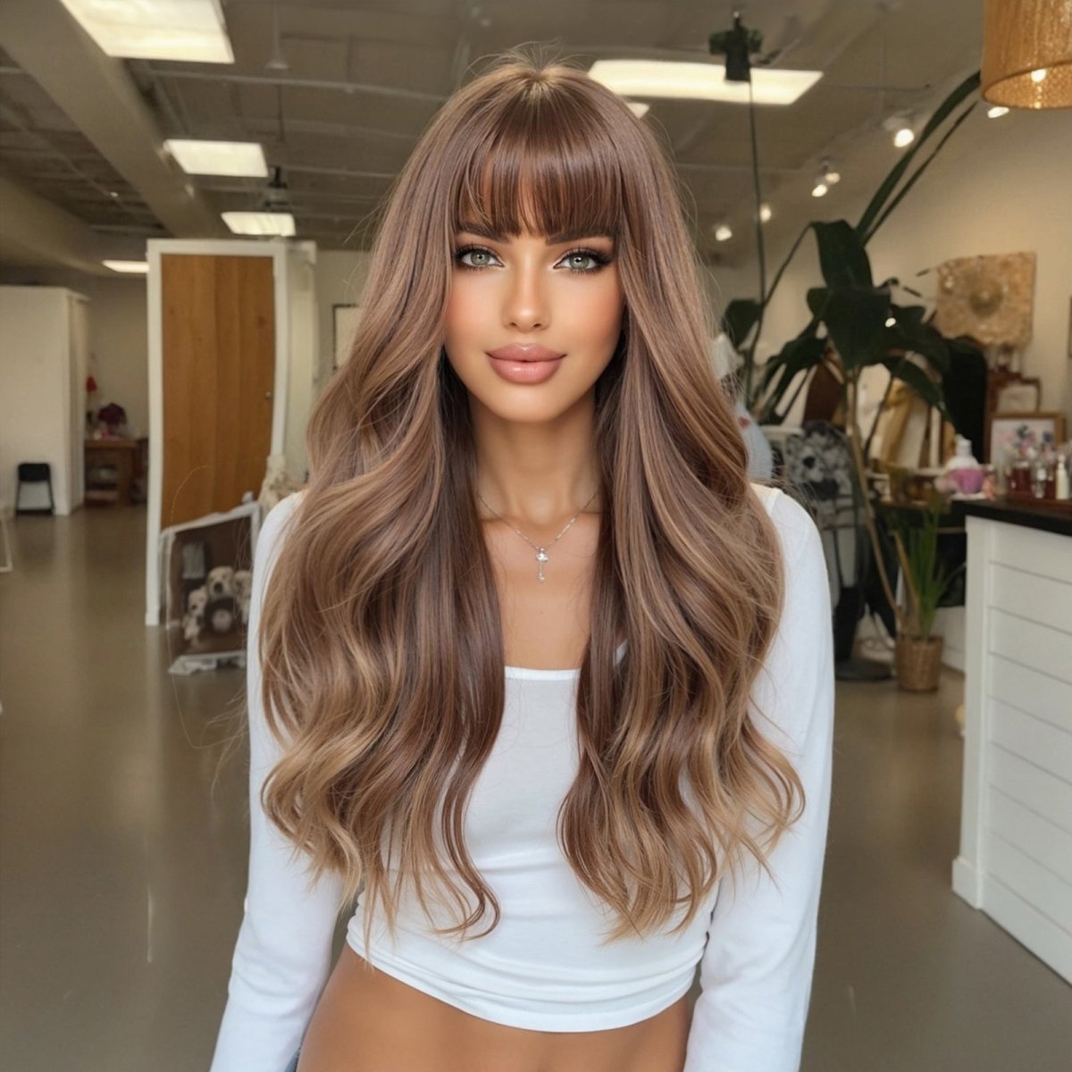 Chestnut Brown Long Wavy Wig - MARKETPLACE - Milk &amp; Honey Wigs