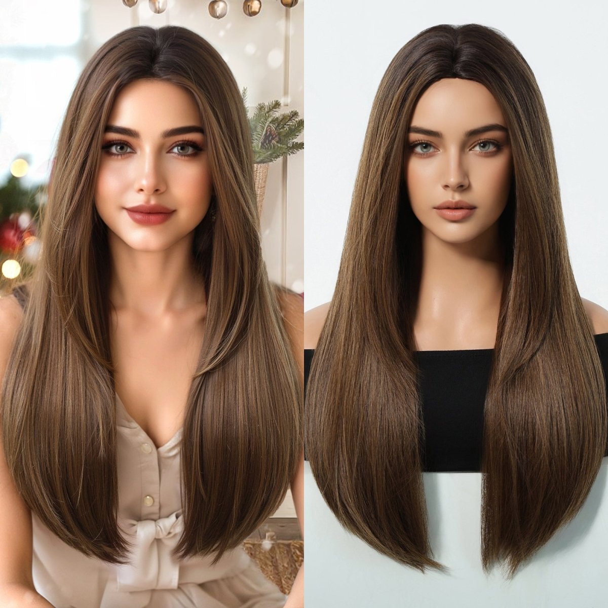 Chestnut Brown Straight Wig - MARKETPLACE - Milk &amp; Honey Wigs