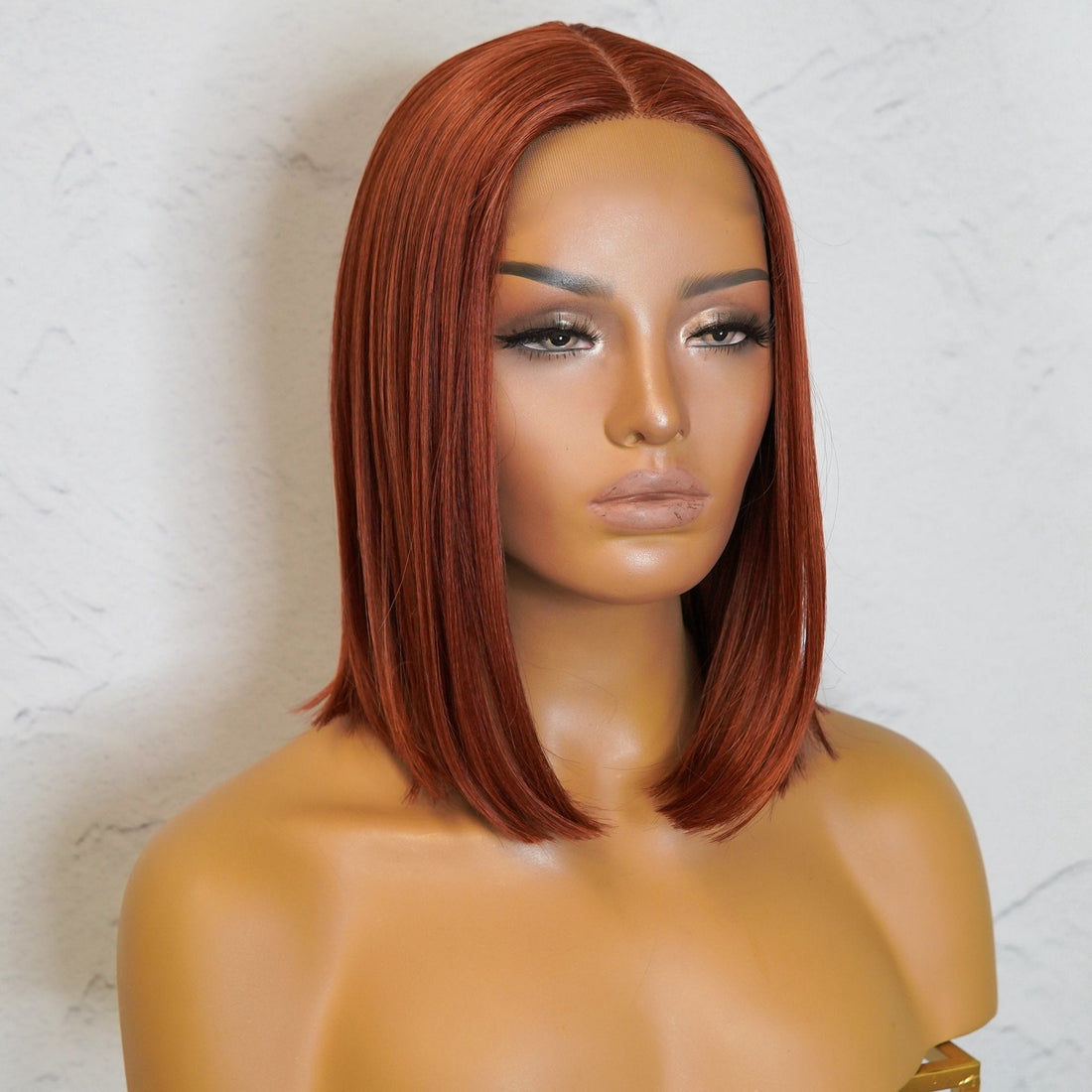 CIARA Auburn 14&quot; Human Hair 13x6 Lace Front Wig - Milk &amp; Honey Wigs