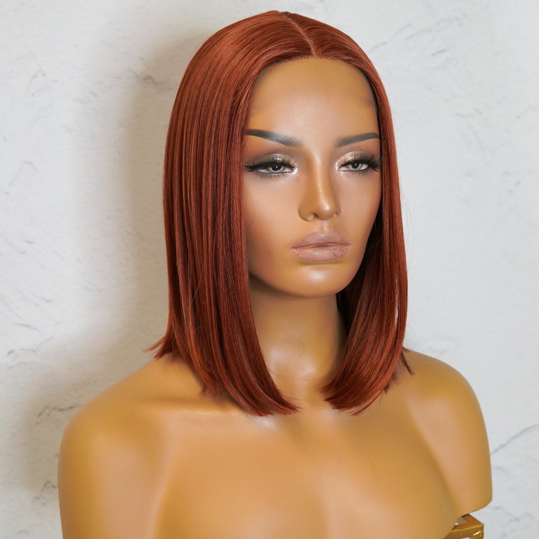CIARA Auburn 14" Human Hair 13x6 Lace Front Wig - Milk & Honey Wigs
