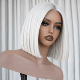 CLEO BOB - Platinum White Blonde - Human Hair Wig - Milk & Honey Wigs