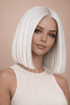 CLEO BOB - Platinum White Blonde - Human Hair Wig | Blonde, 24 Inch, 13x6 Lace Front, Human Hair | Milk & Honey Wigs