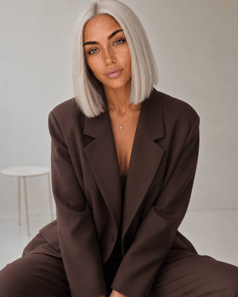 CLEO BOB - Platinum White Blonde - Human Hair Wig - Milk &amp; Honey Wigs