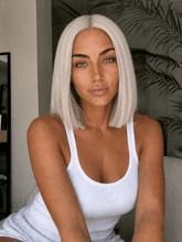 CLEO BOB - Platinum White Blonde - Human Hair Wig - Milk & Honey Wigs