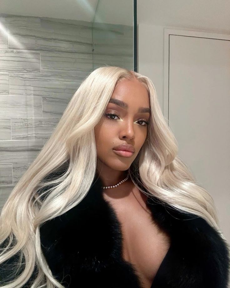 CLEO Platinum White Blonde Human Hair Lace Front Wig - SAMPLES - Milk &amp; Honey Wigs