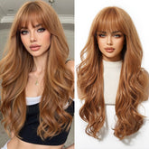 Copper Cinnamon Waves with Blunt Fringe Wig - MARKETPLACE - Milk & Honey Wigs