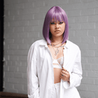 COURTNEY Purple Fringe Wig - Milk & Honey Wigs