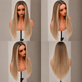 ARIA caramel blonde human hair lace front wig | Milk & Honey Wigs