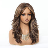 Dark Brown Blonde Highlights Wig - MARKETPLACE - Milk & Honey Wigs