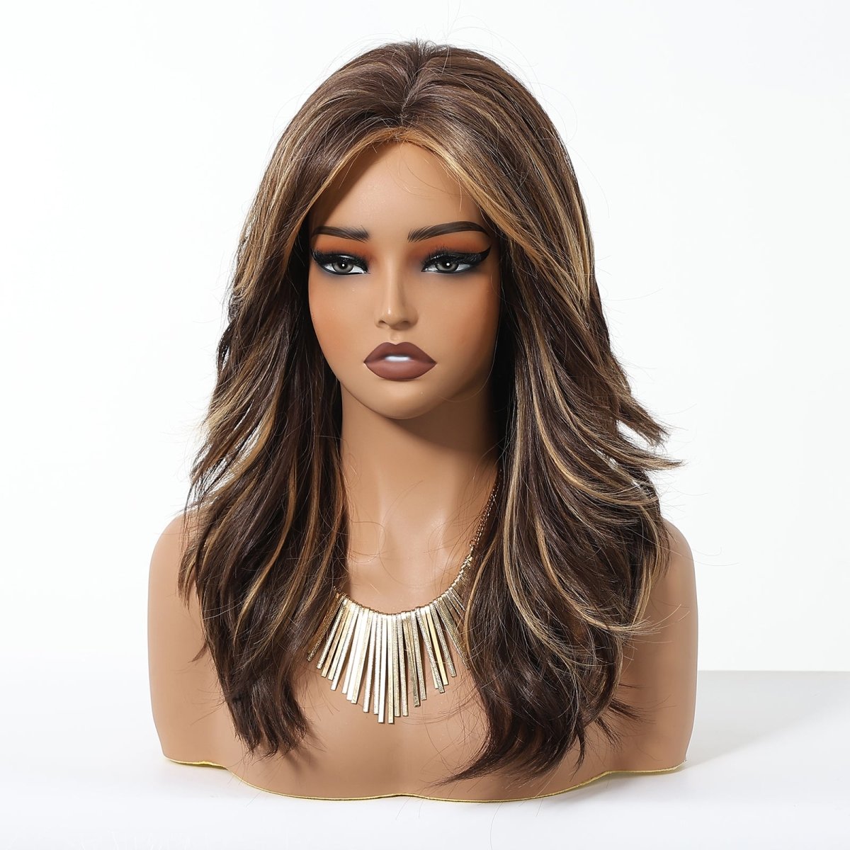 Dark Brown Blonde Highlights Wig - MARKETPLACE - Milk &amp; Honey Wigs