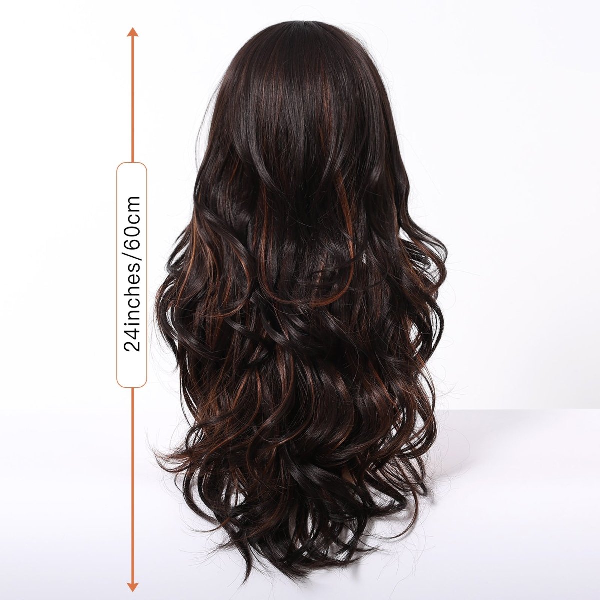 Dark Brown Wig Caramel Highlights Wig - MARKETPLACE - Milk & Honey Wigs