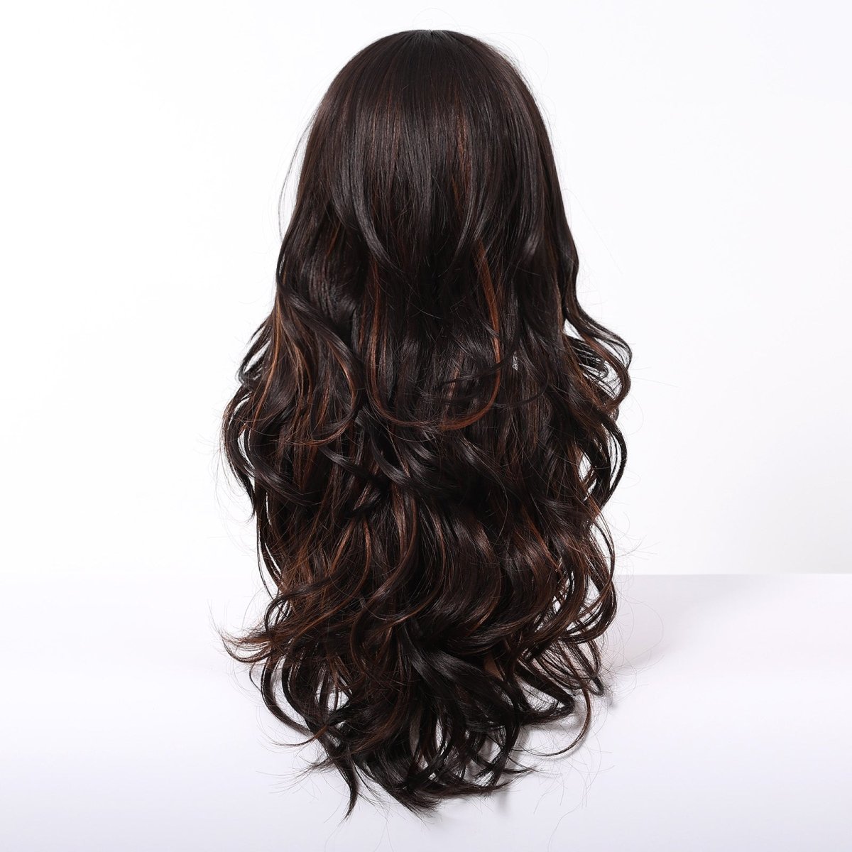 Dark Brown Wig Caramel Highlights Wig - MARKETPLACE - Milk &amp; Honey Wigs