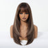 Dark Brown With Highlights Fringe Wig - MARKETPLACE - Milk & Honey Wigs