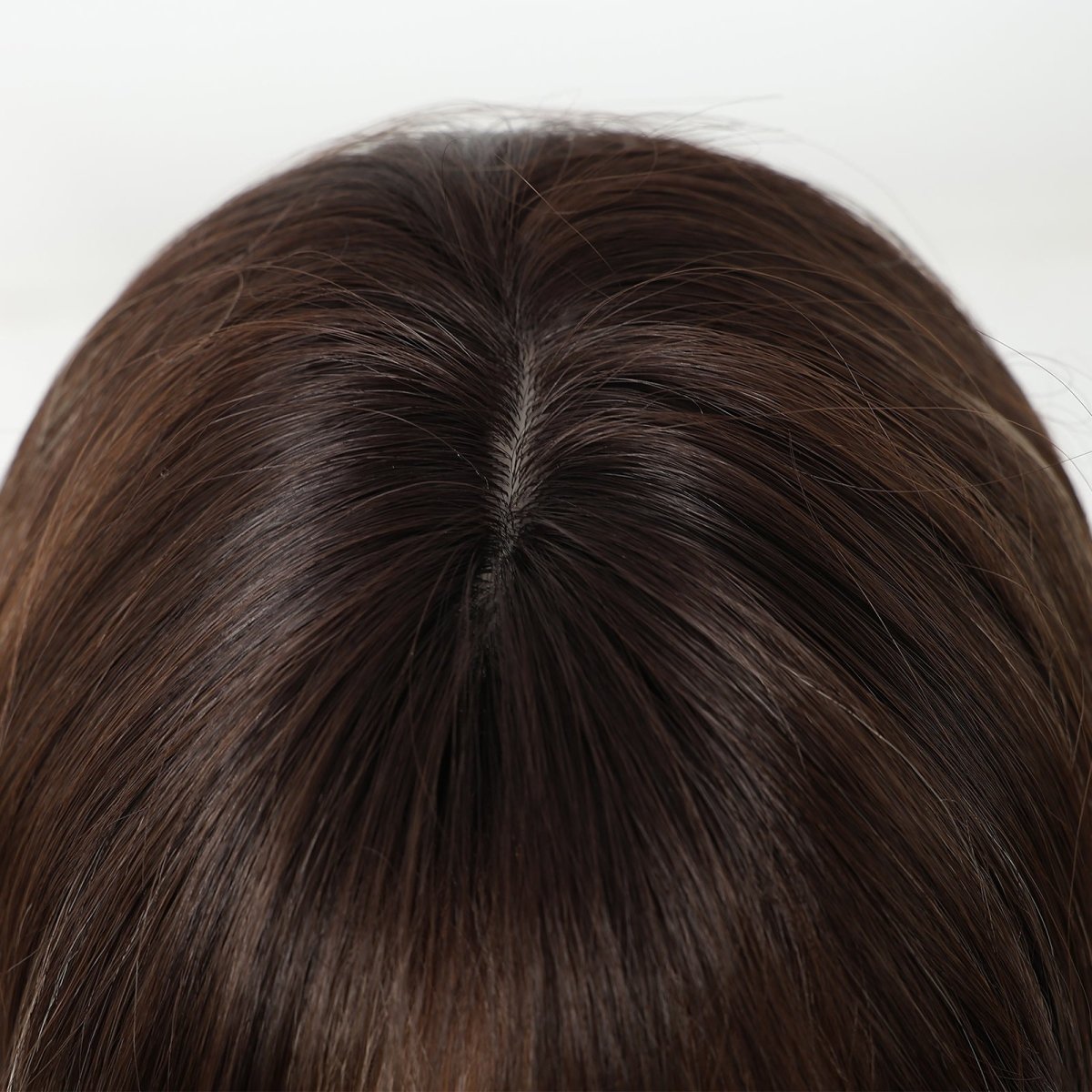 Dark Brown With Highlights Fringe Wig - MARKETPLACE - Milk &amp; Honey Wigs