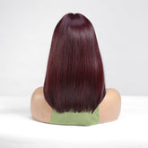 Dark Burgundy Straight with Full Bangs Wig - MARKETPLACE - Milk & Honey Wigs