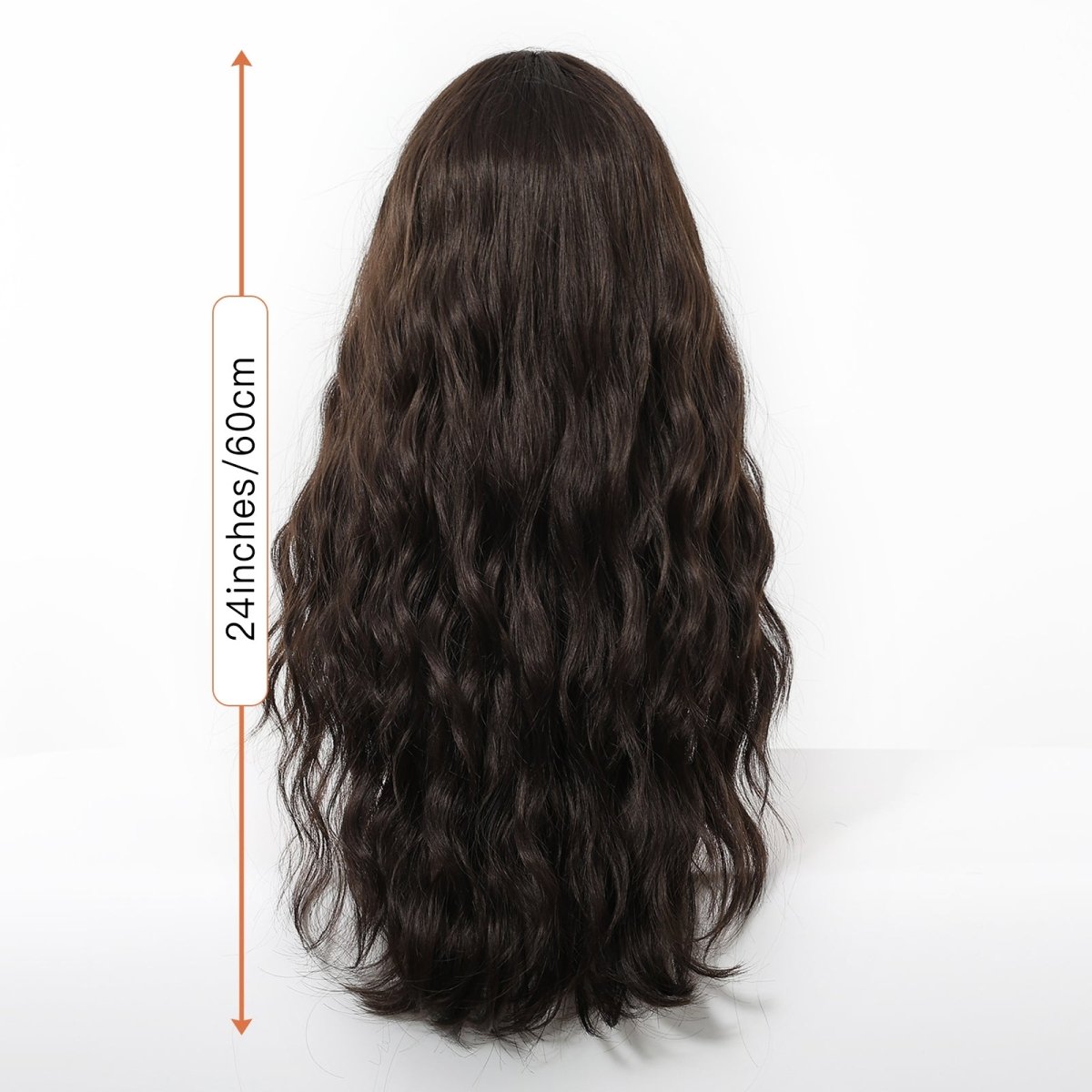 Dark Chocolate Wavy Wig with Full Fringe - MARKETPLACE - Milk &amp; Honey Wigs