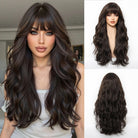 Dark Chocolate Wavy Wig with Full Fringe - MARKETPLACE - Milk & Honey Wigs